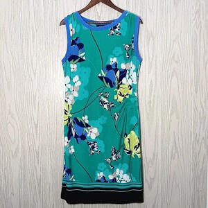 Apt. 9 Dress Floral Green Purple Blue Sleeveless Womens Size‎ Large